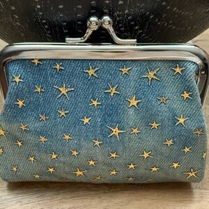 Blue and Gold Star-Studded Women's Clutch•Coin Pouch